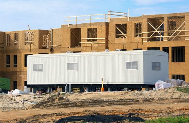 construction workers meeting at office trailers on rent in Bermuda Dunes